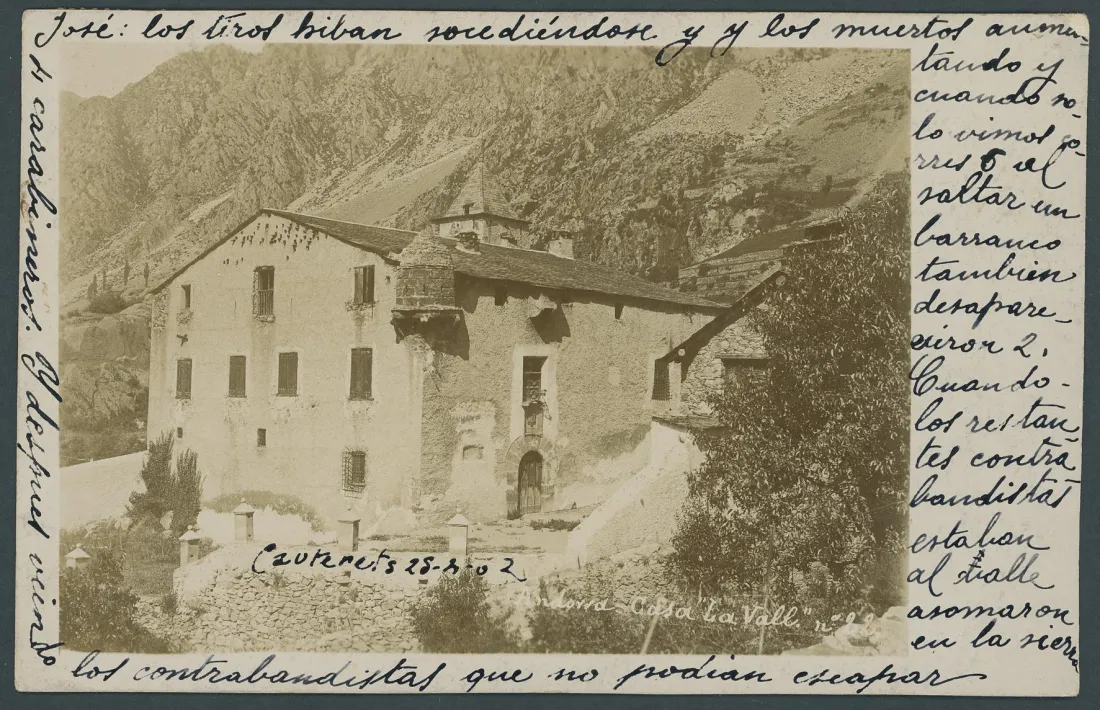 La primera postal, datada a Cauterets el 25 d'abril del 1902.