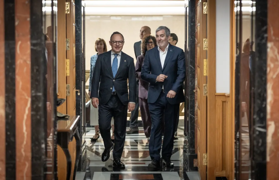 El cap de Govern, Xavier Espot, i el president de les Canàries, Fernando Clavijo.