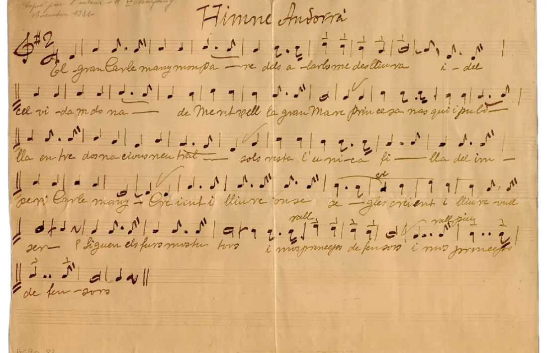 Partitura autògrafa de 'El Gran Carlemany' obra de mossèn Enric Marfany.